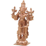 Bronze Vishnu Idol, Handcrafted Chola Narayana Perumal Murti for Pooja, Temple Decor & Spiritual Gifting, Gold, 4 Inch, 1 Piece