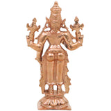 Bronze Vishnu Idol, Handcrafted Chola Narayana Perumal Murti for Pooja, Temple Decor & Spiritual Gifting, Gold, 4 Inch, 1 Piece