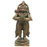 Bronze Hanuman Idol in Antique Finish Handcrafted Chola Bajrangbali Anjaneya Murti for Pooja Temple Home Decor Spiritual Gift, Brown, 3 Inch, 1 Piece