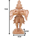 Bronze Garuda Dev Idol Handcrafted Chola Vainateya Pakshiraja Murti for Pooja Home Decor Traditional Gift, Gold, 3 Inch, 1 Piece