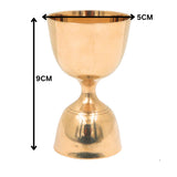 Brass Measuring Cup for Wine & Beverage Serving, Handcrafted Traditional Measurement Vessel, Luxury Gift, Gold, 3.5 Inch, 1 Piece