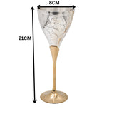 Brass Wine Glass Set of 2, Handcrafted Traditional Peetal Goblet for Dining, Home Decor & Gifting, Gold, 8.5 Inch, 1 Piece
