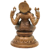 Bronze Ganesha Idol Handcrafted Chola Ganapati Vinayaka Murti for Pooja Home Decor Vastu Temple & Spiritual Gifting, Brown, 4.5 Inch, 1 Piece