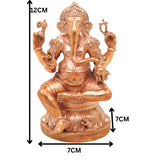 Bronze Ganesha Idol, Ganapati Murti, Chola Handcrafted Statue for Pooja, Home Decor & Gifting, Gold, 4.5 Inch, 1 Piece