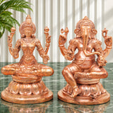 Bronze Ganesha Lakshmi Idol
