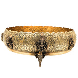 Ashtalakshmi Brass Pooja Bowl, Goddess Lakshmi Worship Vessel for Temple, Vastu Decor & Gifting, Gold, 4 Inch, 1 Piece