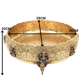 Ashtalakshmi Brass Pooja Bowl, Goddess Lakshmi Worship Vessel for Temple, Vastu Decor & Gifting, Gold, 4 Inch, 1 Piece