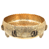 Ashtalakshmi Brass Pooja Bowl, Goddess Lakshmi Worship Vessel for Pooja, Home Decor & Gifting, Gold, 3.5 Inch, 1 Piece