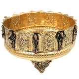 Brass Vishnu Dashavatara Bowl, Lord Narayana Pooja Patra, Handcrafted Traditional Home Decor & Gift, Gold, 4.5 Inch, 1 Piece