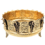 Brass Vishnu Dashavatara Bowl, Lord Narayana Pooja Patra, Handcrafted Traditional Home Decor & Gift, Gold, 4.5 Inch, 1 Piece