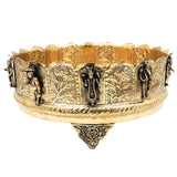 Brass Vishnu Dashavatara Bowl, Lord Narayana Pooja Patra, Traditional Hindu Home Decor & Spiritual Gift, Gold, 5 Inch, 1 Piece