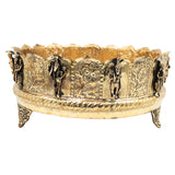 Brass Vishnu Dashavatara Bowl, Lord Narayana Pooja Patra, Traditional Hindu Home Decor & Spiritual Gift, Gold, 5 Inch, 1 Piece