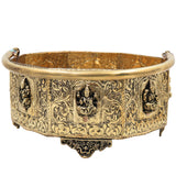 Ashtalakshmi Brass Pooja Basket, Goddess Lakshmi Flower Vessel for Temple, Home Decor & Gifting, Gold, 10.5 Inch, 1 Piece