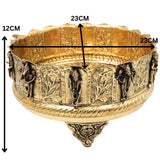 Vishnu Dashavatara Brass Pooja Bowl, Lord Narayana Worship Vessel for Pooja, Home Decor & Gifting, Gold, 4.5 Inch, 1 Piece