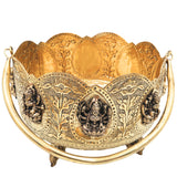 Ashtalakshmi Brass Pooja Basket, Goddess Lakshmi Phul Dhali for Temple, Home Decor & Gifting, Gold, 12 Inch, 1 Piece