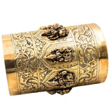 Ashta Lakshmi Brass Seru Measuring Bowl, Lakshmi Pooja Patra, Handcrafted Traditional Chola Decor & Gifting, Gold, 7 Inch, 1 Piece