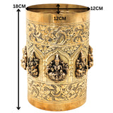 Ashta Lakshmi Brass Seru Measuring Bowl, Lakshmi Pooja Patra, Handcrafted Traditional Chola Decor & Gifting, Gold, 7 Inch, 1 Piece