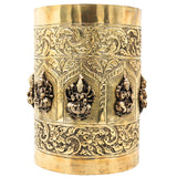 Ashta Lakshmi Brass Grain Measuring Pot, Dhanya Lakshmi Pooja Vessel for Home Decor, Temple & Gifting, Gold, 8 Inch, 1 Piece