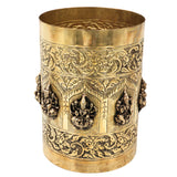 Ashta Lakshmi Brass Grain Measuring Pot, Dhanya Lakshmi Pooja Vessel for Home Decor, Temple & Gifting, Gold, 8 Inch, 1 Piece
