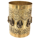 Ashta Lakshmi Brass Grain Measuring Pot, Dhanya Lakshmi Pooja Vessel for Home Decor, Temple & Gifting, Gold, 8 Inch, 1 Piece