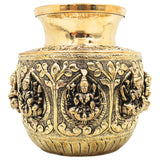 Asta Lakshmi Kalash, Ashtalakshmi Brass Lota, Lakshmi Pooja Vessel for Home Temple, Decor & Gifting, Gold, 4.5 Inch, 1 Piece