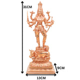 Bronze Durga Devi Idol, Maa Durga Mahishasura Mardini Murti, Handcrafted Chola Style for Pooja, Decor & Gifting, Gold, 12 Inch, 1 Piece