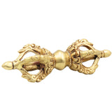 Brass Vajra Dorje 15cm, Buddhist Tibetan Vajrayana Ritual Symbol for Pooja, Meditation, Home Decor & Gifting, Gold, 6 Inch, 1 Piece