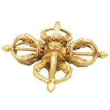 Brass Vajra Dorje Buddhist Tibetan Vajram Handcrafted Traditional Chola Pooja Home Decor Spiritual Gifting, Gold, 6.5 Inch, 1 Piece
