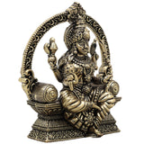 Brass Rajarajeshwari Idol, Lalita Tripura Sundari Devi Murti, Handcrafted for Pooja, Home Decor & Gifting, Gold, 4 Inch, 1 Piece