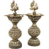 Handcrafted Brass Diya Deepam Lamp, Peetal Deepak for Pooja, Vastu, Temple & Home Decor, Traditional Indian Style, Gold, 8.5 Inch, 1 Piece