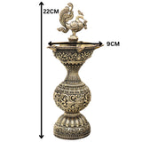 Handcrafted Brass Diya Deepam Lamp, Peetal Deepak for Pooja, Vastu, Temple & Home Decor, Traditional Indian Style, Gold, 8.5 Inch, 1 Piece
