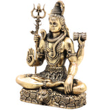 Brass Shiva Idol, Handmade Mahadev Murti, Shiv Vigraha &amp; Bholenath Statue for Puja, Vastu, Temple &amp; Home Decor, Gold, 6.5 Inch, 1 Piece