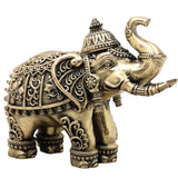Handcrafted Brass Elephant Gaja Murti Statue for Pooja, Vastu, Home Decor & Gifting, Traditional Indian Art, Gold, 4 Inch, 1 Piece