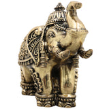 Handcrafted Brass Elephant Gaja Murti Statue for Pooja, Vastu, Home Decor & Gifting, Traditional Indian Art, Gold, 4 Inch, 1 Piece