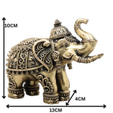 Handcrafted Brass Elephant Gaja Murti Statue for Pooja, Vastu, Home Decor & Gifting, Traditional Indian Art, Gold, 4 Inch, 1 Piece