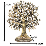 Handcrafted Brass Kalpavriksha Vriksha Tree Statue, Sacred Pooja, Vastu Home Decor & Gifting Showpiece, Gold, 9.5 Inch, 1 Piece