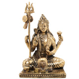 Brass Ardhanarishwara Idol, Shiva Shakti Murti, Handcrafted Traditional Sculpture for Pooja, Home Decor & Gifting, Gold, 4.5 Inch, 1 Piece