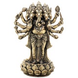 Panchamukhi Ganesha Brass Idol, Panchmukhi Ganapati Murti, Handcrafted Chola Style for Pooja, Home Decor & Gifting, Gold, 6.5 Inch, 1 Piece