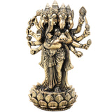 Panchamukhi Ganesha Brass Idol, Panchmukhi Ganapati Murti, Handcrafted Chola Style for Pooja, Home Decor & Gifting, Gold, 6.5 Inch, 1 Piece