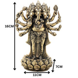 Panchamukhi Ganesha Brass Idol, Panchmukhi Ganapati Murti, Handcrafted Chola Style for Pooja, Home Decor & Gifting, Gold, 6.5 Inch, 1 Piece