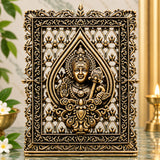 Brass Murugan Frame Idol, Lord Subramanya Swamy Kartikeya Figurine, Handcrafted Traditional Art for Pooja & Gifting, Gold, 3 Inch, 1 Piece