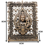 Brass Murugan Frame Idol, Lord Subramanya Swamy Kartikeya Figurine, Handcrafted Traditional Art for Pooja & Gifting, Gold, 3 Inch, 1 Piece