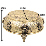 Brass Peeta Peetham for Pooja, Deity Idol Pedestal, Handcrafted Traditional Home Decor Gift, Gold, 4 Inch, 1 Piece
