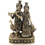 Brass Radha Krishna Idol, Handcrafted Radhakrishna Murti,Pooja, Home Decor & Gifting, Gold, 4 Inch, 1 Piece