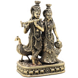 Brass Radha Krishna Idol, Handcrafted Radhakrishna Murti,Pooja, Home Decor & Gifting, Gold, 4 Inch, 1 Piece