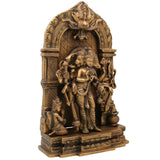 Brass Narasimha Avatar Idol with Garuda & Prabhavali Peetam – Vishnu Dashavatara Statue | Panchaloha Narasingha Murti for Puja, Home & Temple Decor, Gold, 15 Inch, 1 Piece