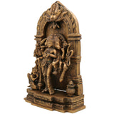 Brass Narasimha Avatar Idol with Garuda & Prabhavali Peetam – Vishnu Dashavatara Statue | Panchaloha Narasingha Murti for Puja, Home & Temple Decor, Gold, 15 Inch, 1 Piece