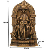 Brass Narasimha Avatar Idol with Garuda & Prabhavali Peetam – Vishnu Dashavatara Statue | Panchaloha Narasingha Murti for Puja, Home & Temple Decor, Gold, 15 Inch, 1 Piece