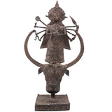 Brass Dhokra Goddess Durga Sculpture, Large, Bastar Art, 15.5 Inch
