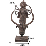 Brass Dhokra Goddess Durga Sculpture, Large, Bastar Art, 15.5 Inch